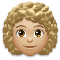Woman- Medium-Light Skin Tone- Curly Hair emoji on LG
